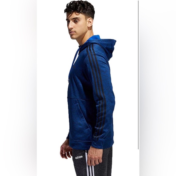 adidas Men’s Tech Full Zip Fleece Hoodie Track Jacket (Royal Blue/Black) - Picture 4 of 7